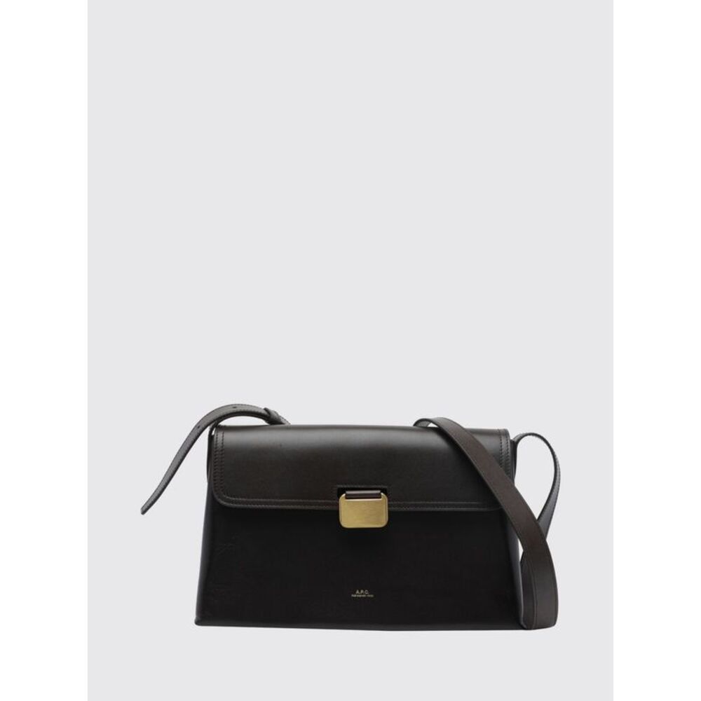 A.P.C. Women Simone Calf Leather A.P.C. Shoulder Bag With Snap Closure